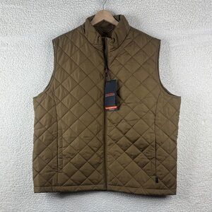 NWT Hawke & Co. Mens Bark Color Lightweight Full Zip Quilted Puffer Vest Size XL